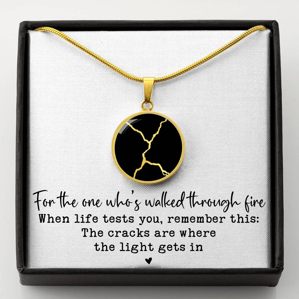 Kintsugi Necklace - The cracks are where the light gets in. Comes with message card