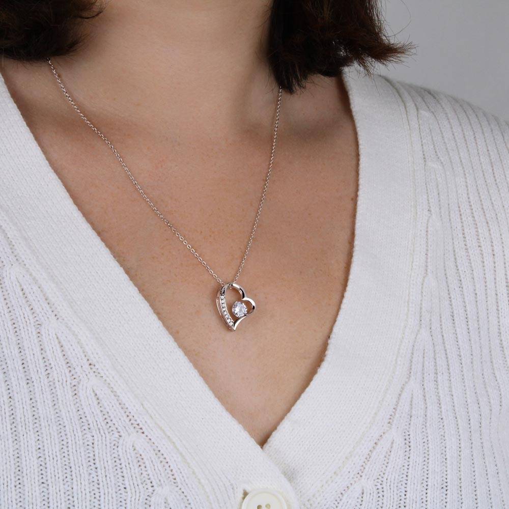 To My Daughter – Be Kind Heart Necklace From Mom (Be Kind Message Card) in 14K White Gold or 18K Gold Finish