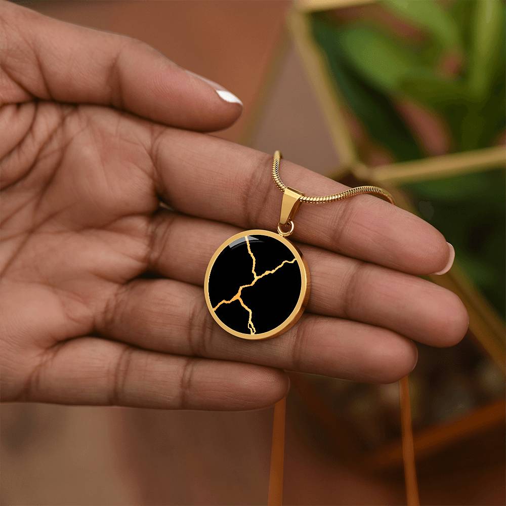 Kintsugi Necklace - The cracks are where the light gets in. Comes with message card