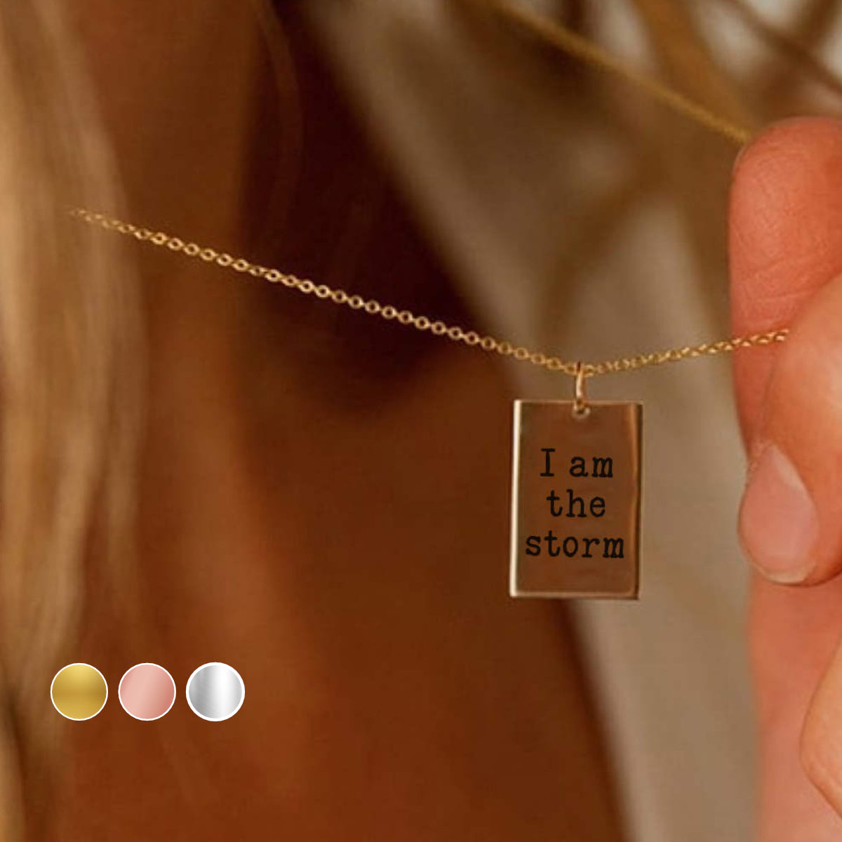 I Am the Storm Necklace - Self care gift. Layering Necklace. Perfect Gift for Daughter, Empowering and Meaningful Jewelry