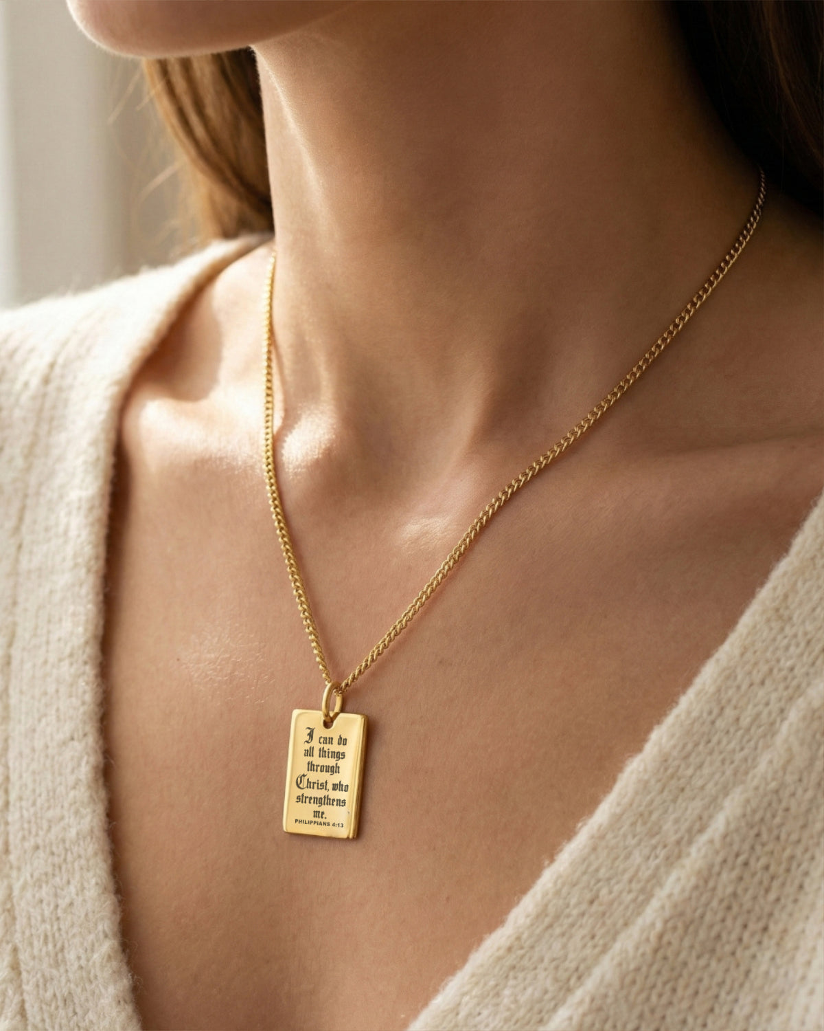 Philippians 4:13 Bible Verse Necklace