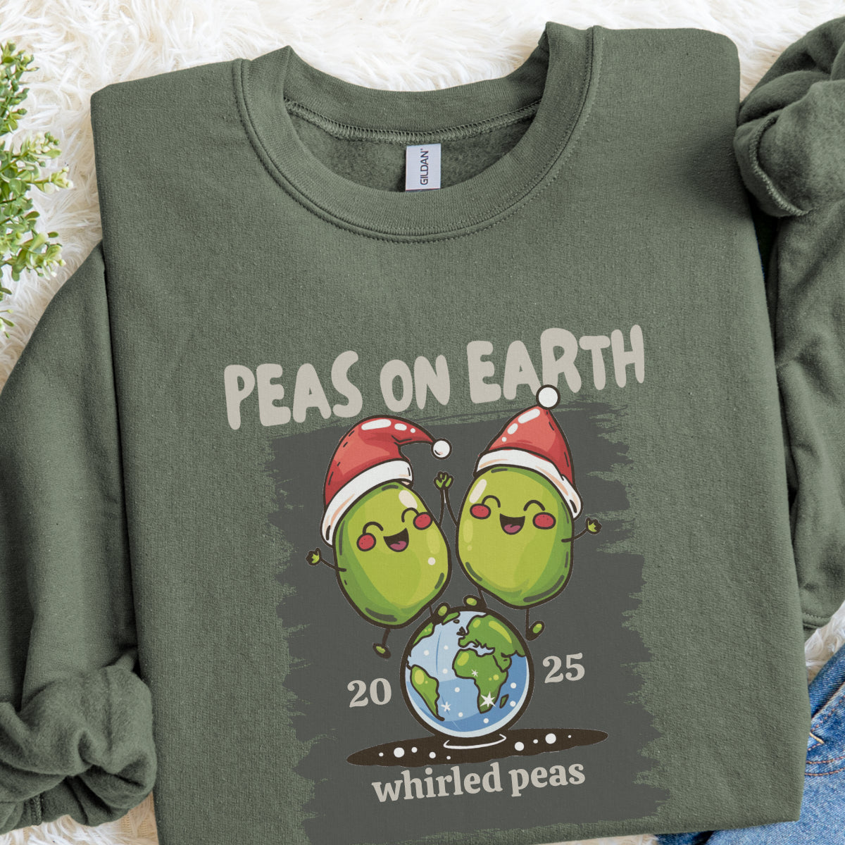 Peas on Earth Christmas Sweatshirt – Whirled Peas Holiday Crewneck