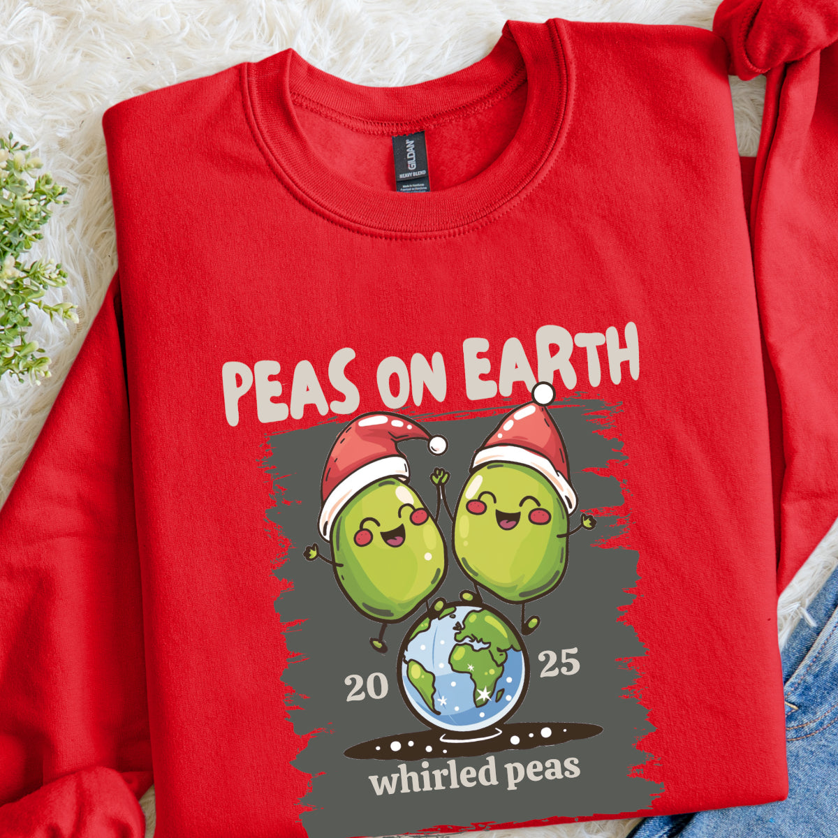 Peas on Earth Christmas Sweatshirt – Whirled Peas Holiday Crewneck