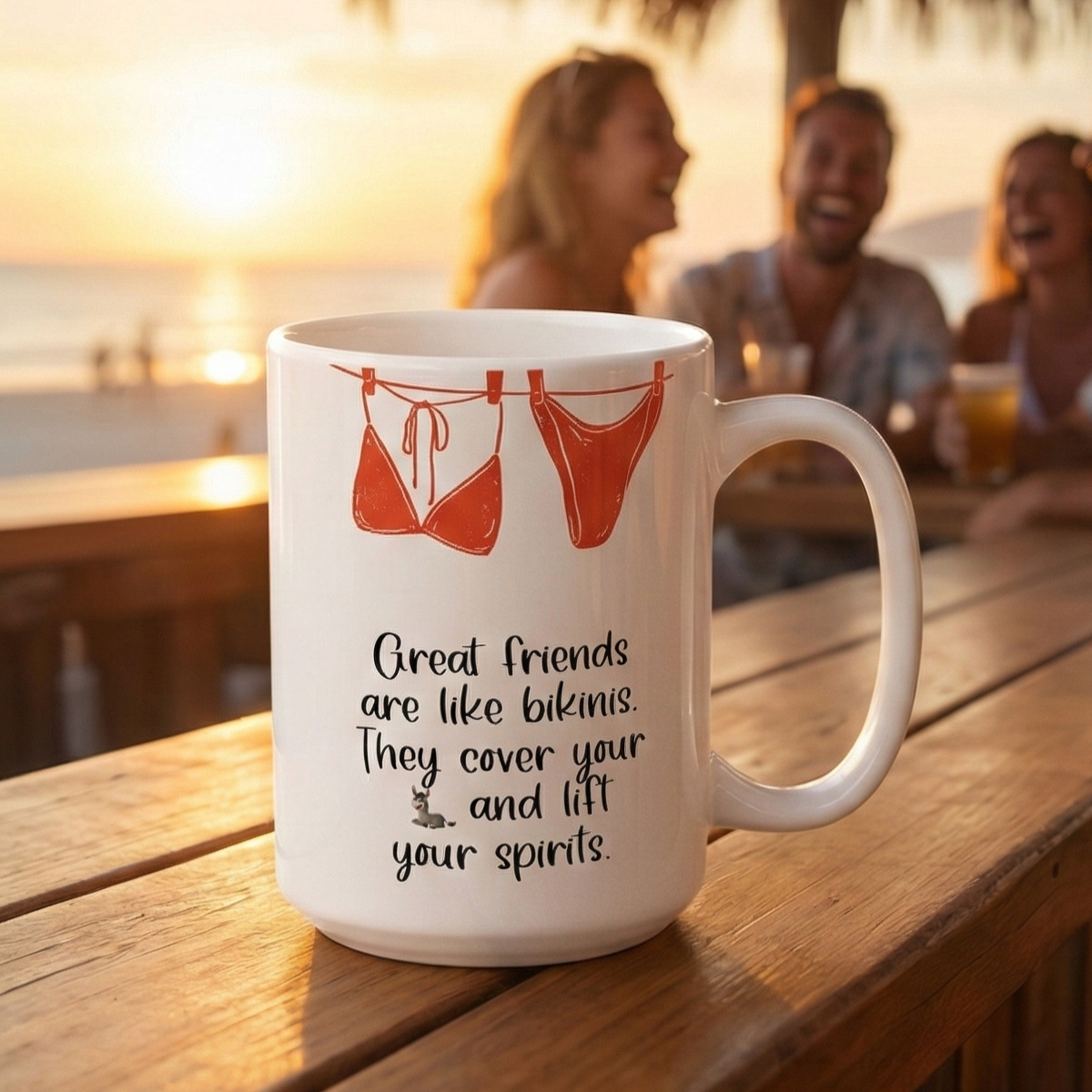 Funny Best Friend Mug – “Great Friends Are Like Bikinis” 15oz Gift