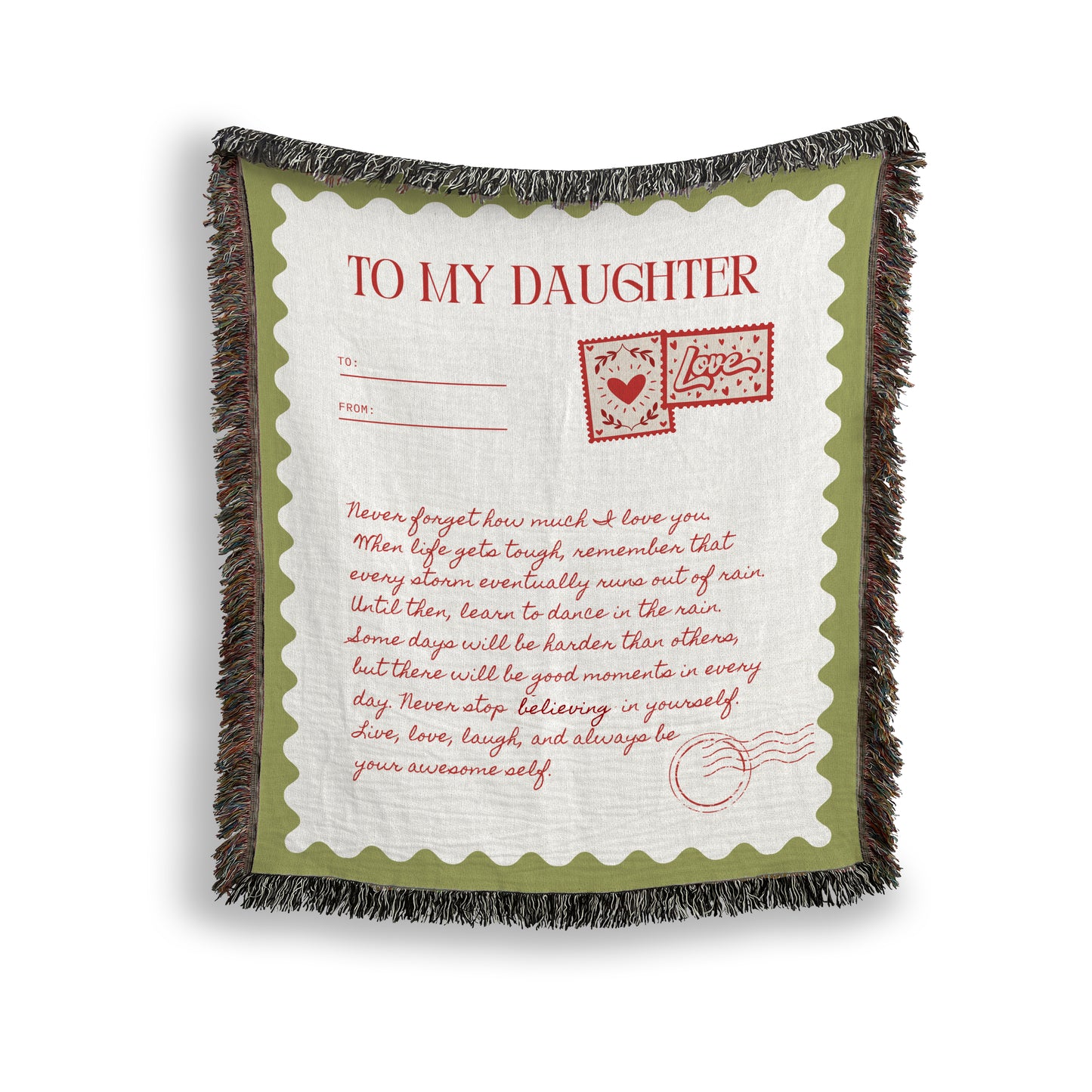 To My Daughter — Personalized Woven Blanket