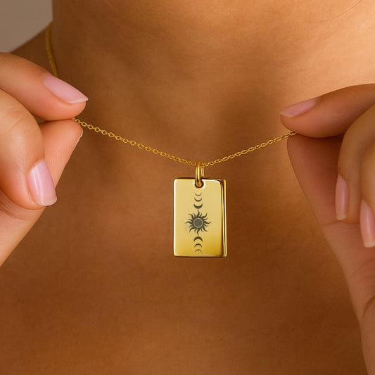 Sun & Moon Phases Necklace – Celestial Pendant for Spiritual Women