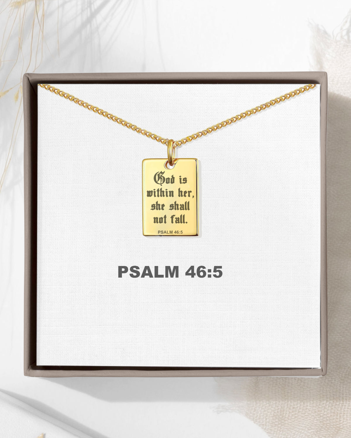 Psalm 46:5 Necklace — “God Is Within Her, She Shall Not Fall”