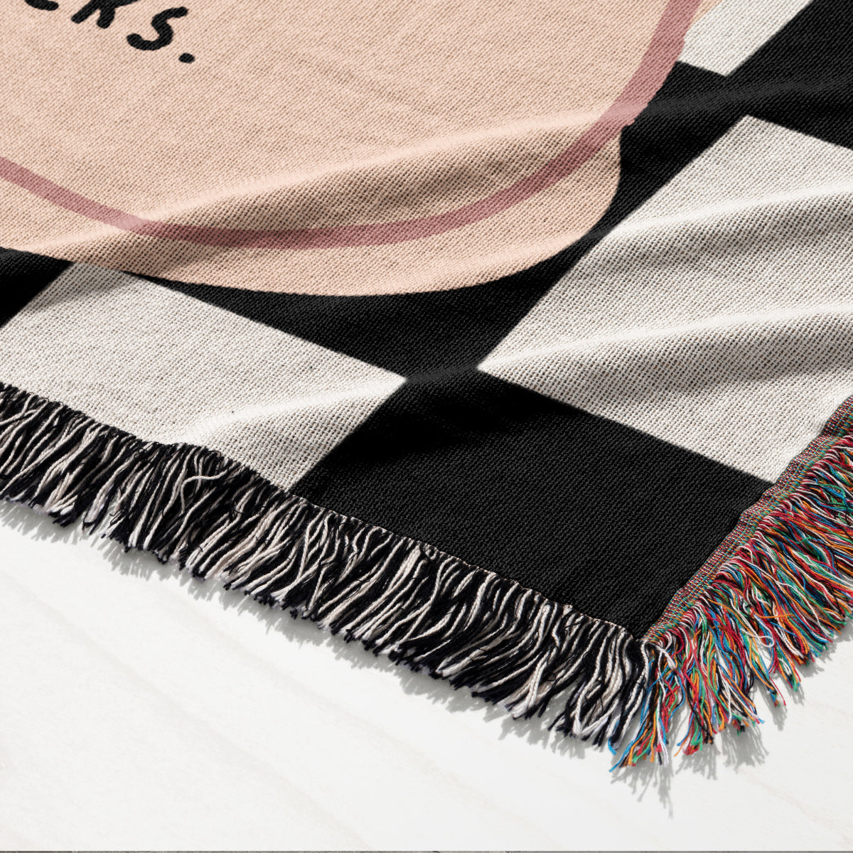 Peace Looks Good on Mom – Funny Woven Blanket for Mom | Boho Throw, Cozy Couch Blanket