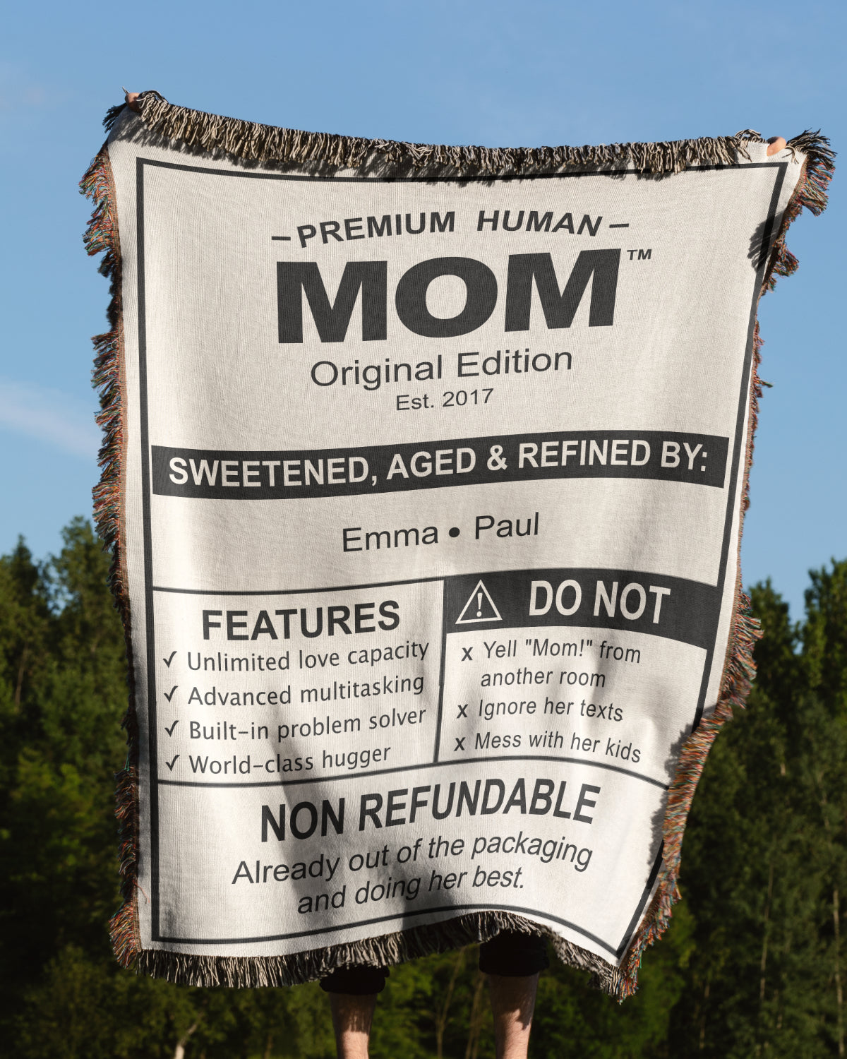 Mom Personalized Care Label Blanket