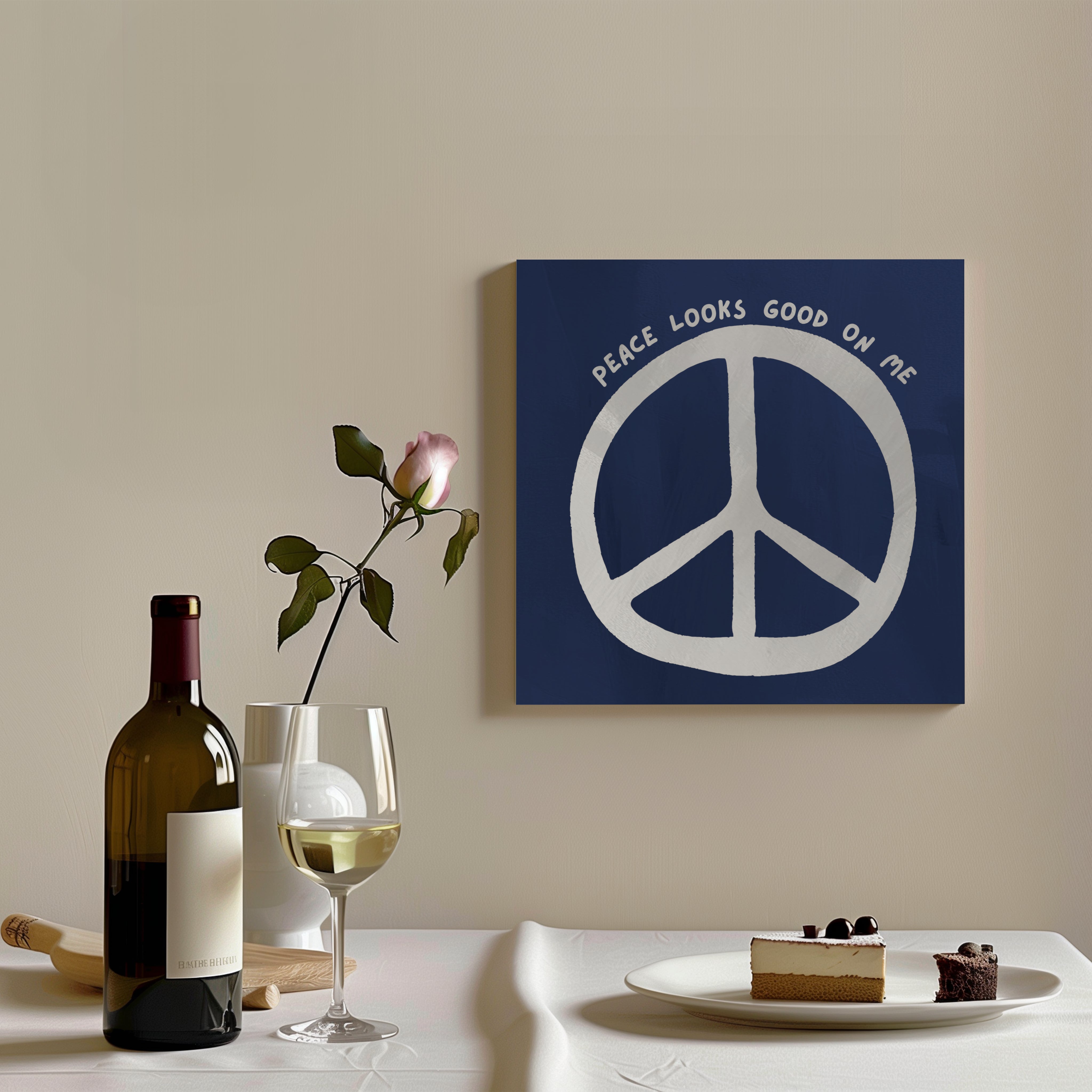 Peace Looks Good On Me Canvas Wall Art – Modern Boho Peace Sign Home Decor
