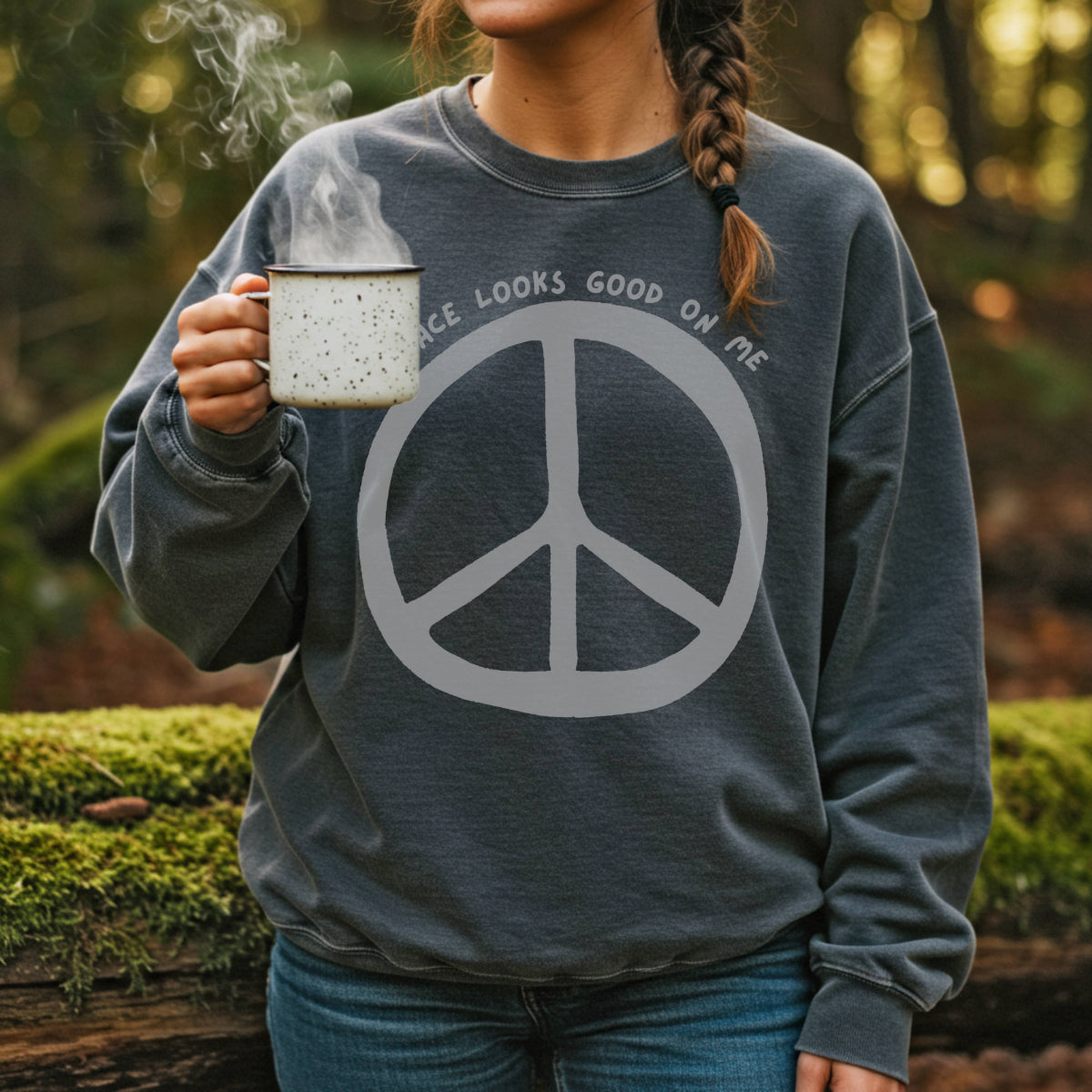 Peace Looks Good on Me Sweatshirt, Super Lightweight, Perfect for Relaxed Days, Gift for Friends