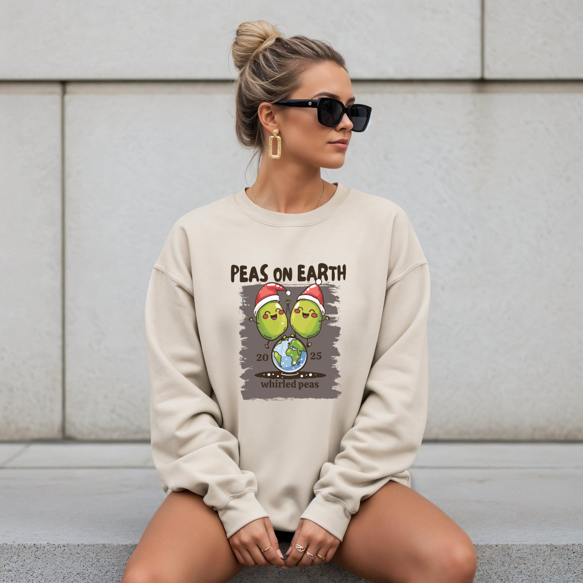 Peas on Earth Christmas Sweatshirt – Whirled Peas Holiday Crewneck