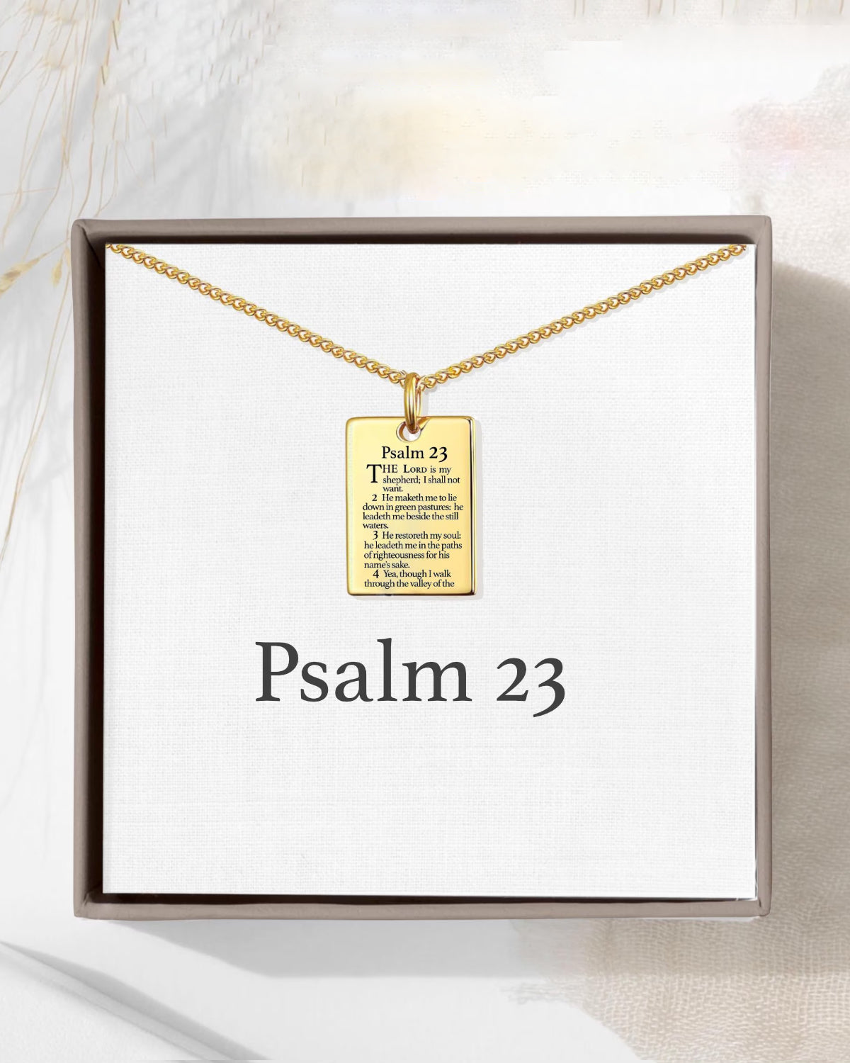 Psalm 23 Necklace | Christian Jewelry with Full Scripture Engraving