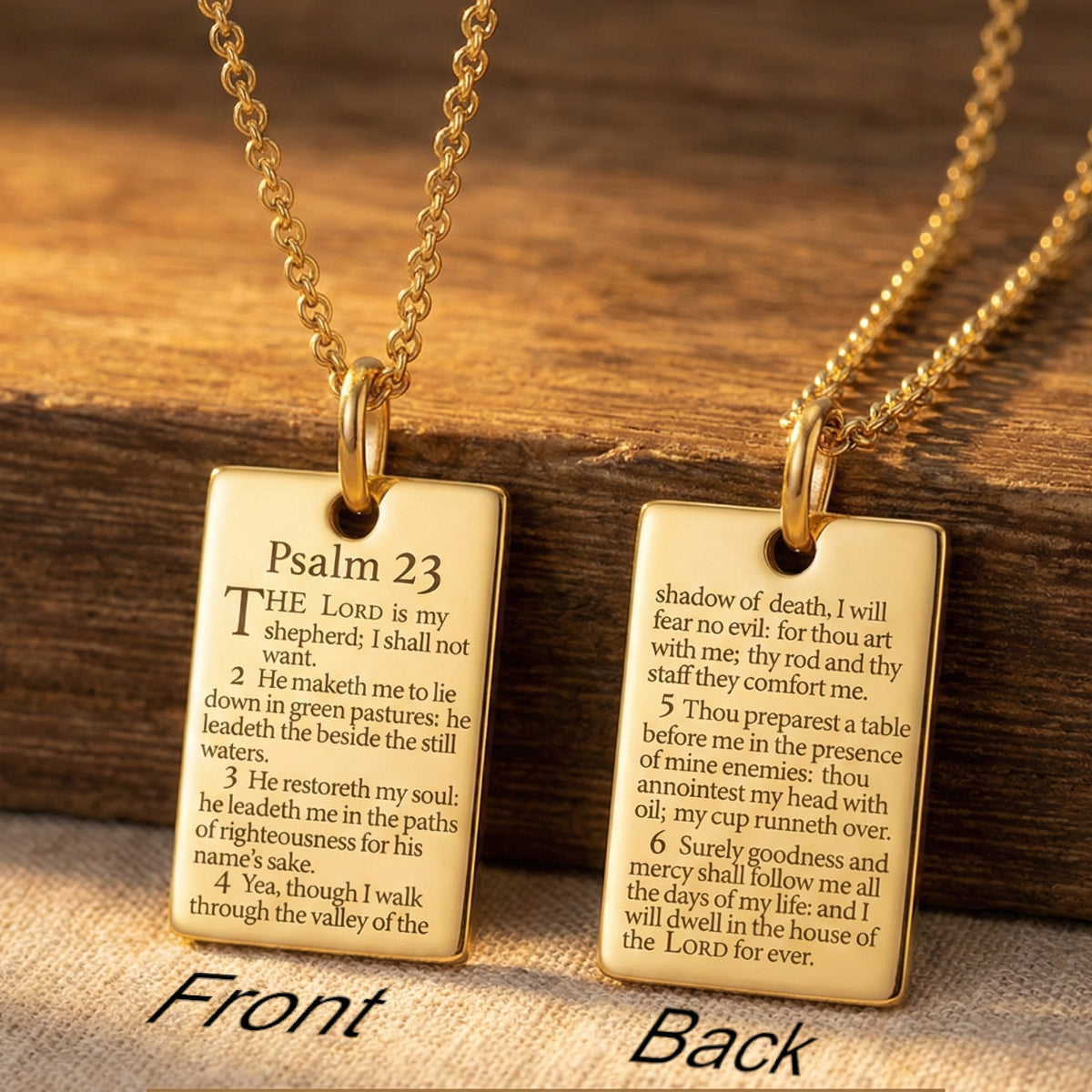 Psalm 23 Necklace | Christian Jewelry with Full Scripture Engraving