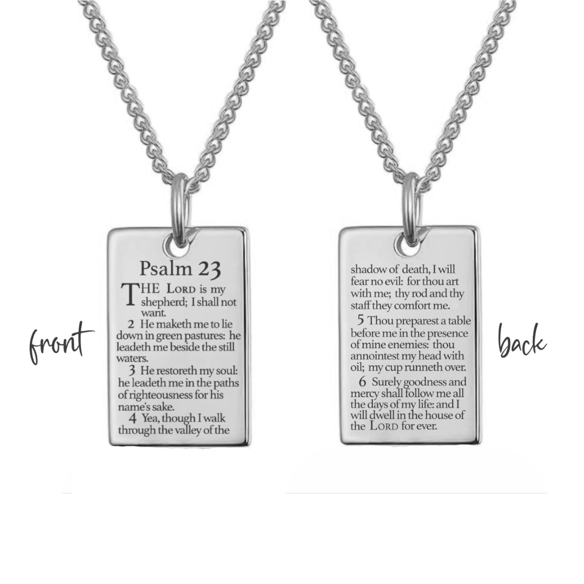 Psalm 23 Necklace | Christian Jewelry with Full Scripture Engraving