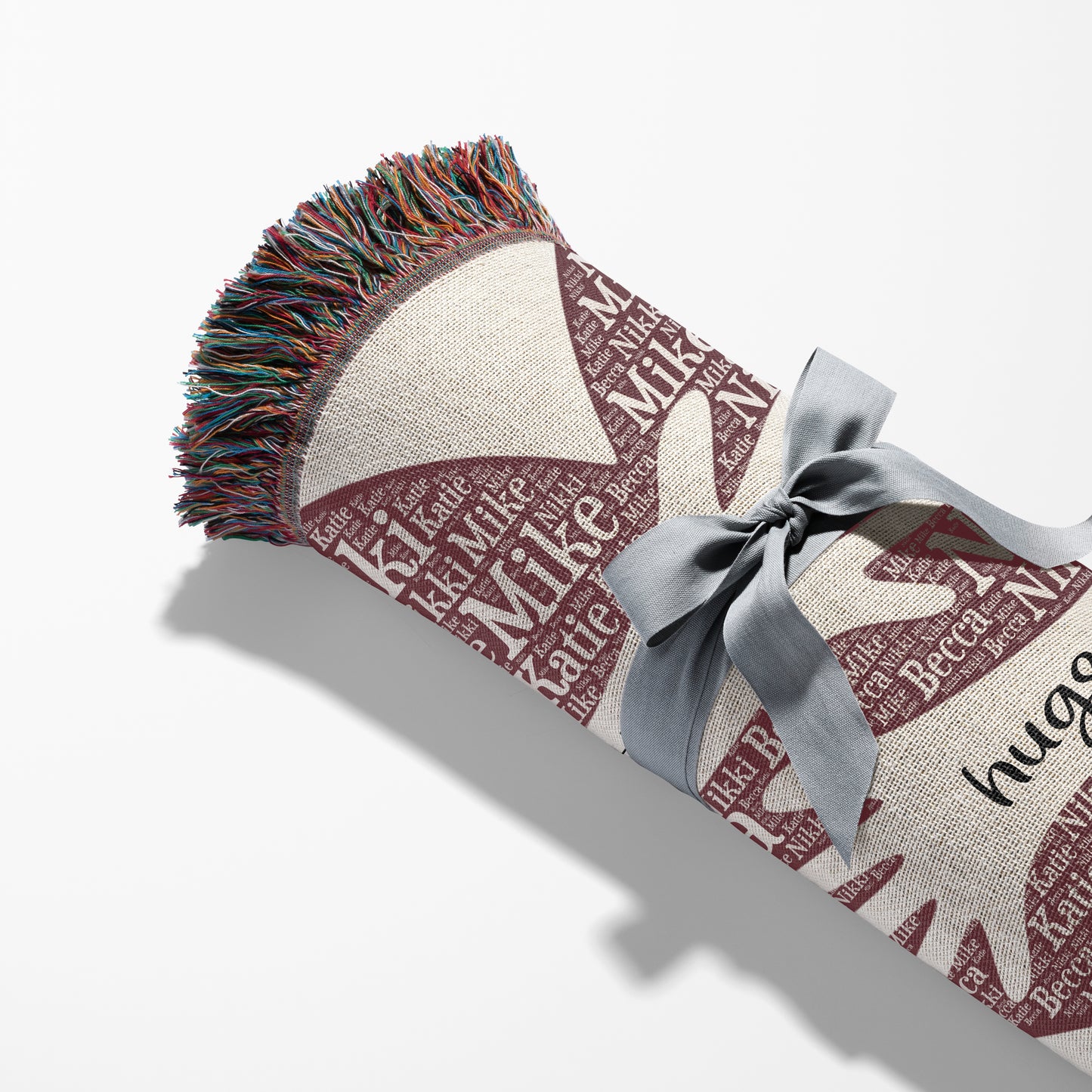 Personalized Woven Blanket for Grandma | "The Best Hugs" Heirloom Throw