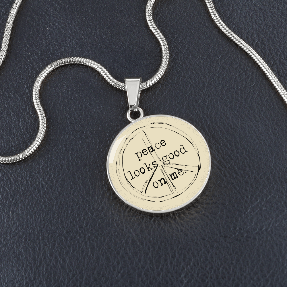 Peace Looks Good On Me Necklace – Gold Stainless Steel Pendant for Inner Calm & Outer Style