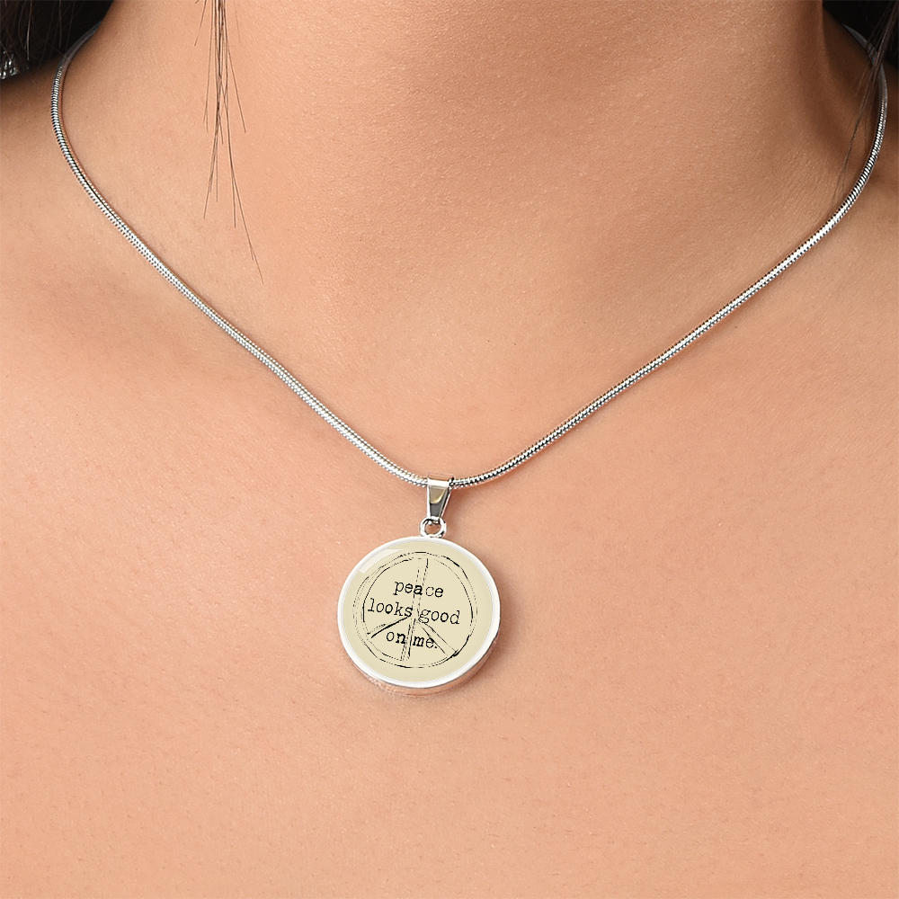 Peace Looks Good On Me Necklace – Gold Stainless Steel Pendant for Inner Calm & Outer Style