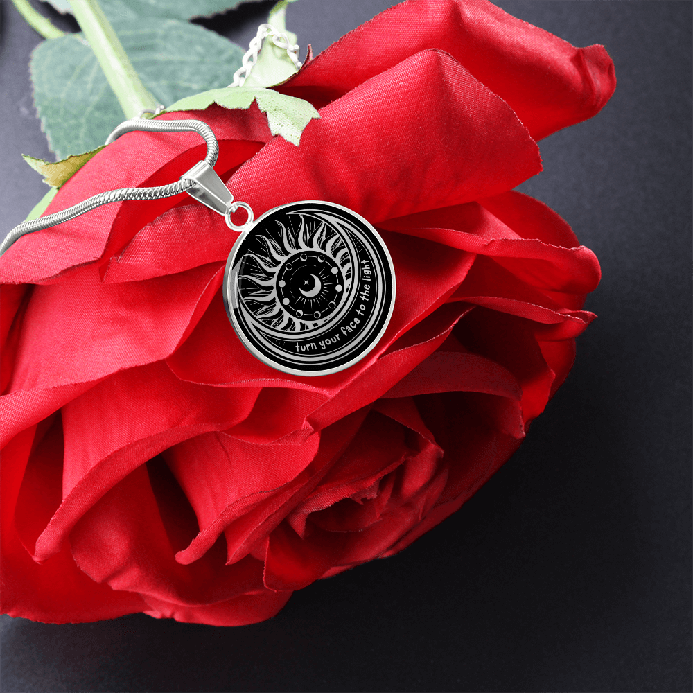 Turn Your Face to the Light Inspirational Quote Necklace | KayarizeGifts