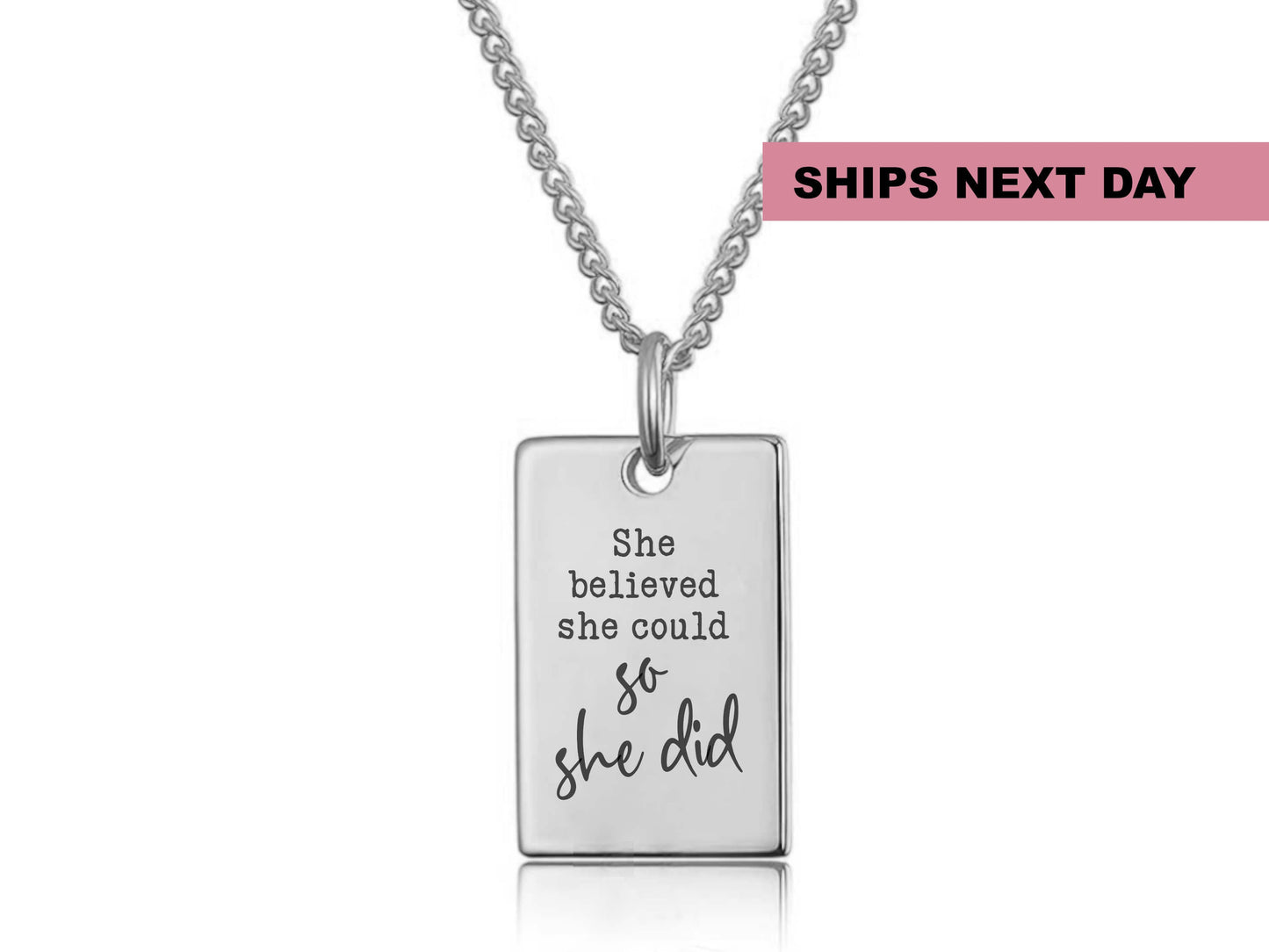 She Believed She Could So She Did Empowerment Necklace - Ideal Gift for Graduation, Achievement, Self-Love, Big Moments, Graduation jewelry