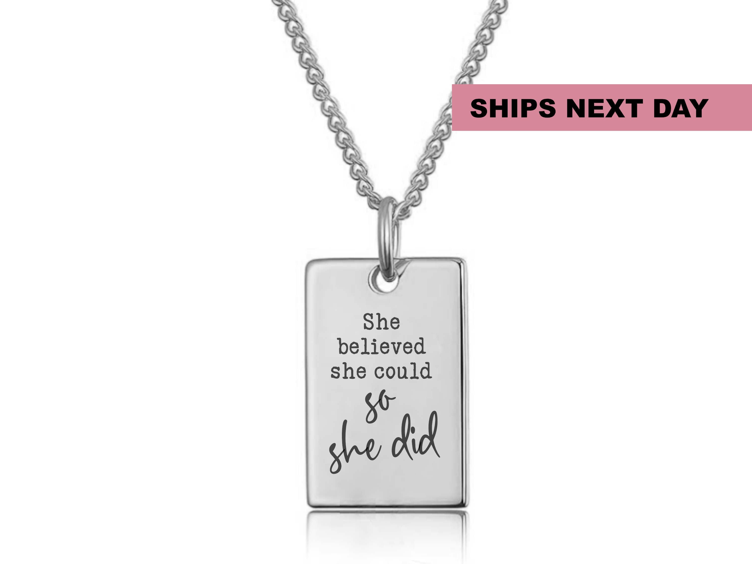 She Believed She Could So She Did Empowerment Necklace - Ideal Gift for Graduation, Achievement, Self-Love, Big Moments, Graduation jewelry