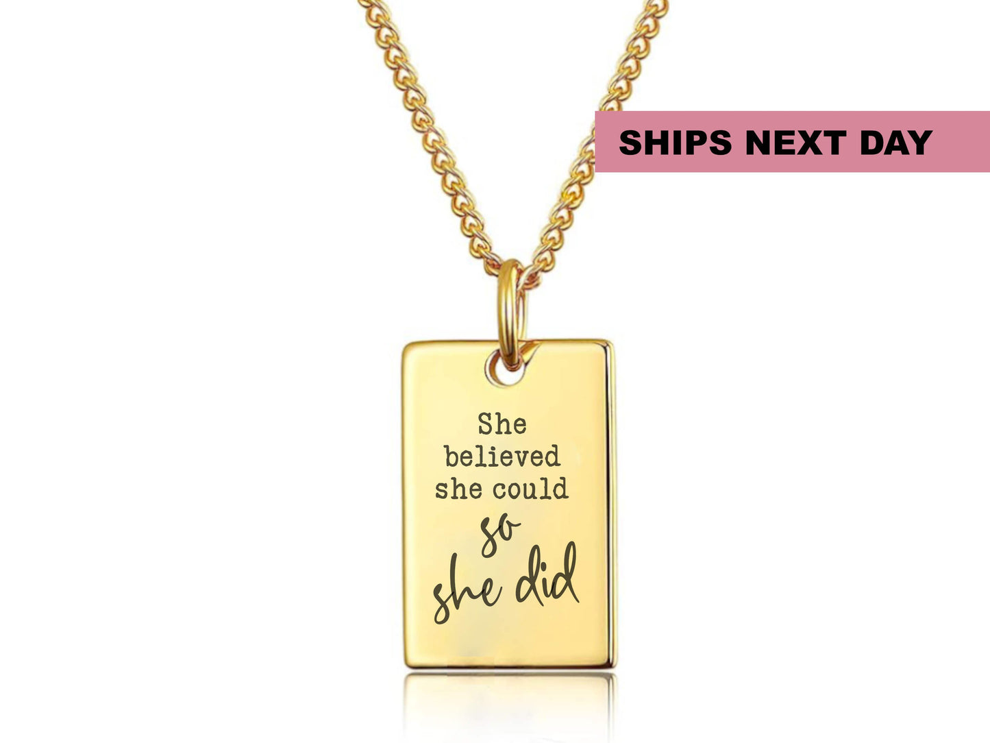 She Believed She Could So She Did Empowerment Necklace - Ideal Gift for Graduation, Achievement, Self-Love, Big Moments, Graduation jewelry