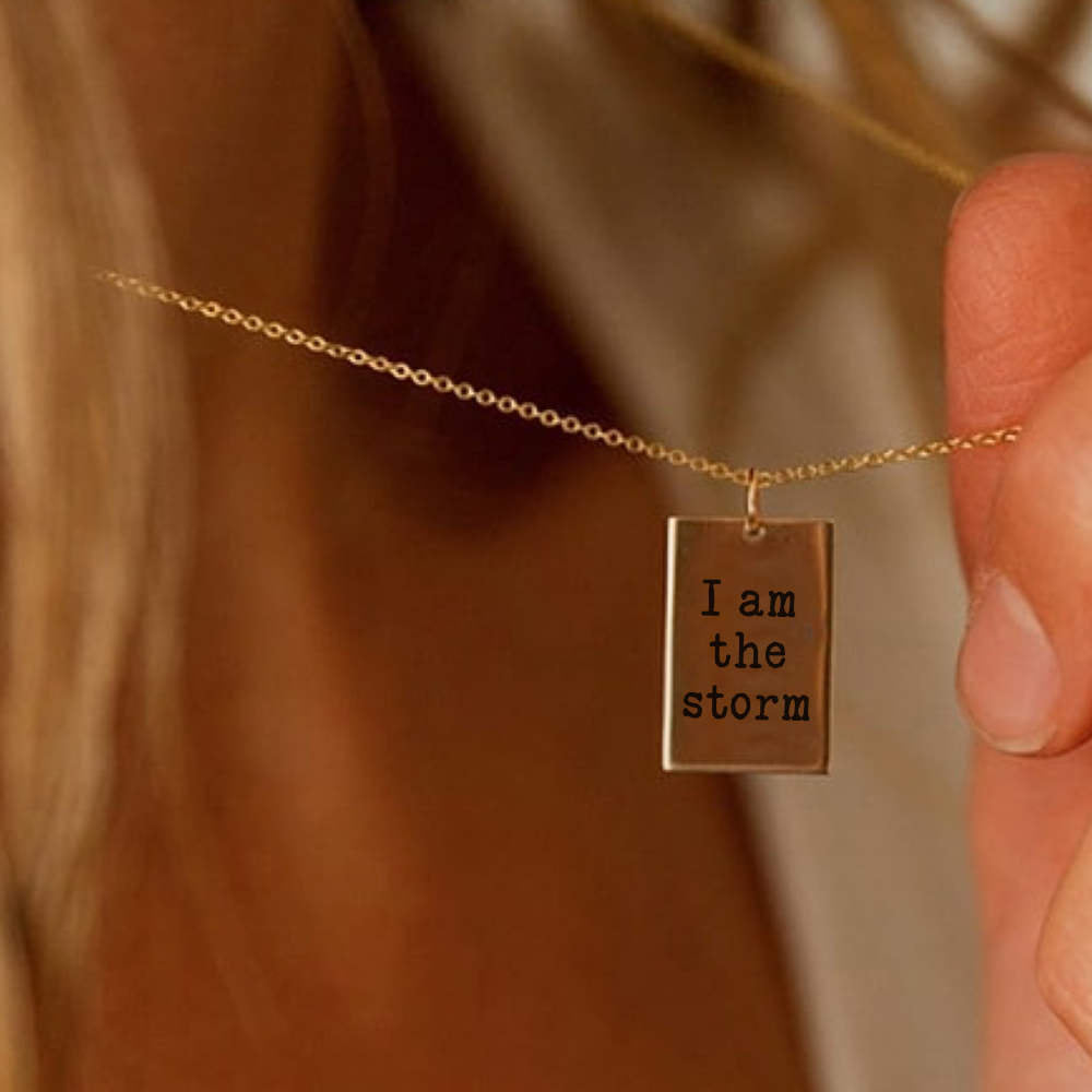 I Am the Storm Necklace - Self care gift. Layering Necklace - Rose Gold - Perfect Gift for Daughter, Empowering and Meaningful Jewelry