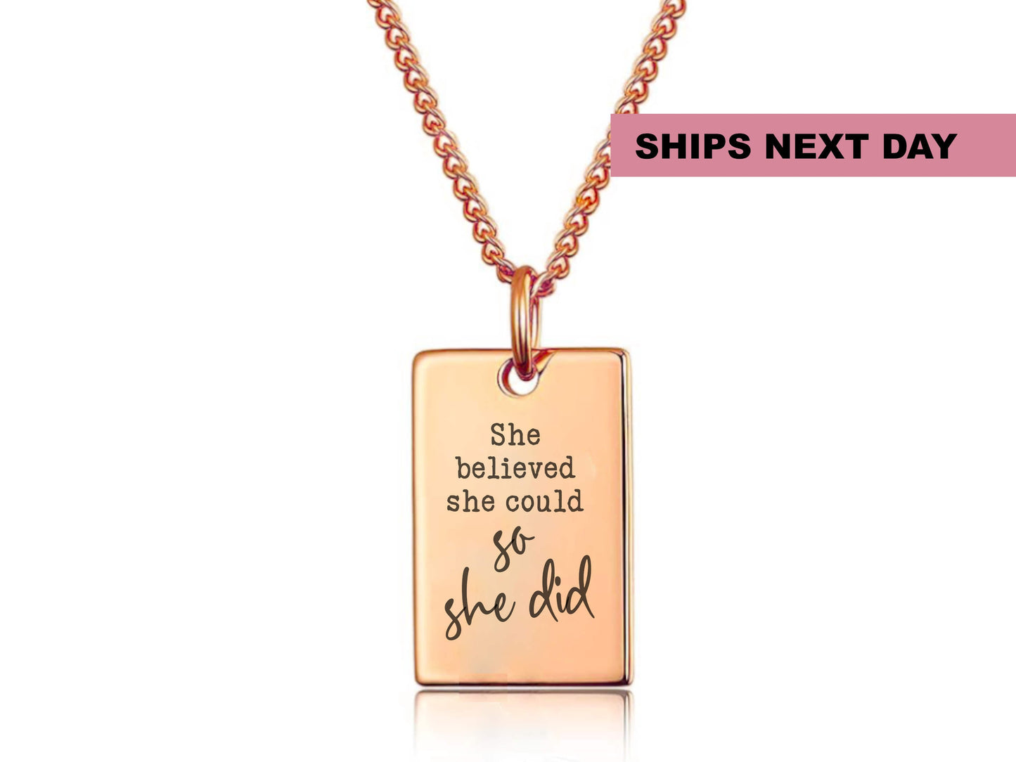 She Believed She Could So She Did Empowerment Necklace - Ideal Gift for Graduation, Achievement, Self-Love, Big Moments, Graduation jewelry