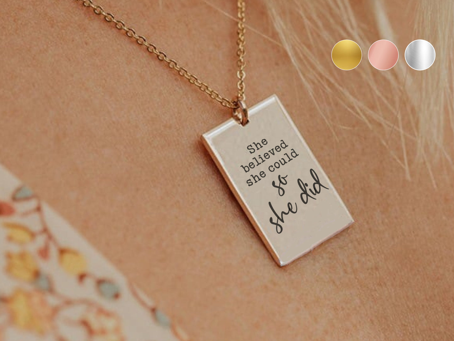 She Believed She Could So She Did Empowerment Necklace - Ideal Gift for Graduation, Achievement, Self-Love, Big Moments, Graduation jewelry
